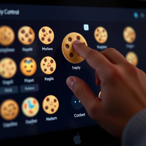 Hand selecting a cookie on a computer screen, representing the user's control over their cookie preferences.