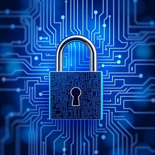 Illustration of a lock protecting data, representing data privacy and security.