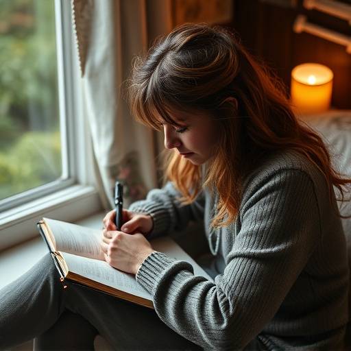 Person using a journal to write down their thoughts and feelings